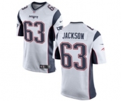 Men's Nike New England Patriots #63 Tre Jackson Game White NFL Jersey