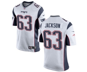 Men's Nike New England Patriots #63 Tre Jackson Game White NFL Jersey