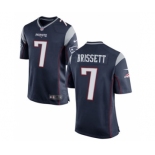 Men's Nike New England Patriots #7 Jacoby Brissett Game Navy Blue Team Color NFL Jersey