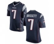 Men's Nike New England Patriots #7 Jacoby Brissett Game Navy Blue Team Color NFL Jersey