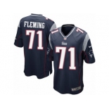 Men's Nike New England Patriots #71 Cameron Fleming Game Navy Blue Team Color NFL Jersey