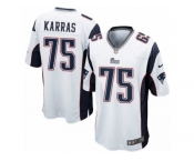 Men's Nike New England Patriots #75 Ted Karras Game White NFL Jersey