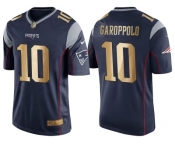 Nike New England Patriots #10 Jimmy Garoppolo Navy Blue Men's NFL Game 2016 Christmas Golden Edition Jersey