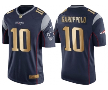 Nike New England Patriots #10 Jimmy Garoppolo Navy Blue Men's NFL Game 2016 Christmas Golden Edition Jersey