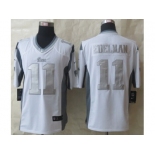 Nike New England Patriots #11 Edelman Platinum White Jerseys[Game]