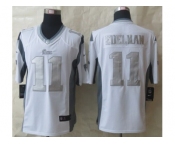 Nike New England Patriots #11 Edelman Platinum White Jerseys[Game]