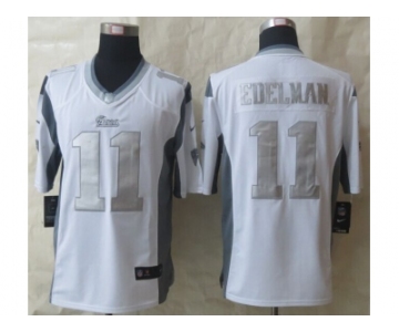 Nike New England Patriots #11 Edelman Platinum White Jerseys[Game]