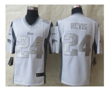 Nike New England Patriots #24 Revis Platinum White Jerseys[Game]