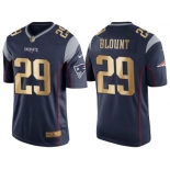 Nike New England Patriots #29 LeGarrette Blount 2016 Christmas Navy Blue Men's NFL Game Golden Edition Jersey