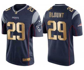 Nike New England Patriots #29 LeGarrette Blount 2016 Christmas Navy Blue Men's NFL Game Golden Edition Jersey