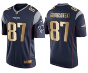 Nike New England Patriots #87 Rob Gronkowski 2016 Christmas Navy Blue Men's NFL Game Golden Edition Jersey