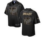 nike nfl jerseys new england patriots #12 tom brady black gold collection[game]