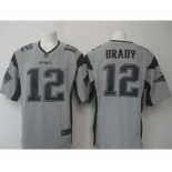 nike nfl jerseys new england patriots #12 tom brady gray[game]