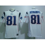 nike nfl jerseys new england patriots #81 hernandez white[game]