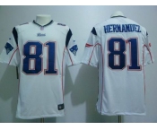 nike nfl jerseys new england patriots #81 hernandez white[game]