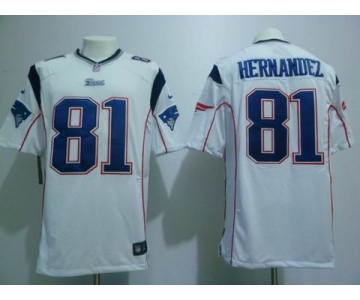 nike nfl jerseys new england patriots #81 hernandez white[game]