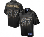 nike nfl jerseys new england patriots #87 gronkowski black gold collection[game]