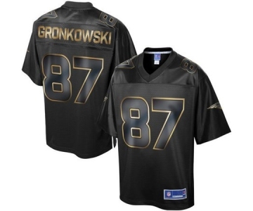 nike nfl jerseys new england patriots #87 gronkowski black gold collection[game]