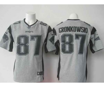 nike nfl jerseys new england patriots #87 gronkowski gray[game]