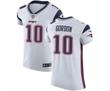 Men's Nike New England Patriots #10 Josh Gordon White Vapor Untouchable Elite Player NFL Jersey