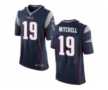 Men's Nike New England Patriots #19 Malcolm Mitchell Elite Navy Blue Team Color NFL Jersey