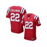 Men's Nike New England Patriots #22 Justin Coleman Elite Red Alternate NFL Jersey