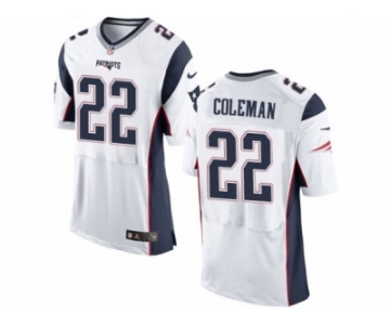 Men's Nike New England Patriots #22 Justin Coleman Elite White NFL Jersey