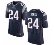 Men's Nike New England Patriots #24 Cyrus Jones Elite Navy Blue Team Color NFL Jersey