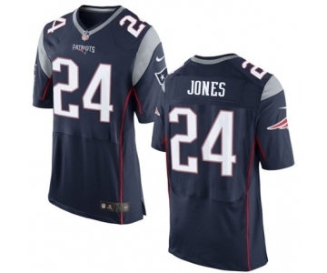 Men's Nike New England Patriots #24 Cyrus Jones Elite Navy Blue Team Color NFL Jersey