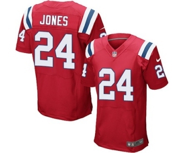 Men's Nike New England Patriots #24 Cyrus Jones Elite Red Alternate NFL Jerseys