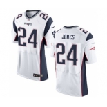 Men's Nike New England Patriots #24 Cyrus Jones Elite White NFL Jersey