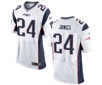 Men's Nike New England Patriots #24 Cyrus Jones Elite White NFL Jersey