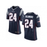 Men's Nike New England Patriots #24 Stephon Gilmore Elite Navy Blue Team Color NFL Jersey