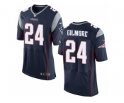 Men's Nike New England Patriots #24 Stephon Gilmore Elite Navy Blue Team Color NFL Jersey