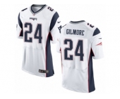 Men's Nike New England Patriots #24 Stephon Gilmore Elite White NFL Jersey