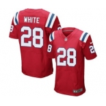 Men's Nike New England Patriots #28 James White Elite Red Alternate NFL Jersey