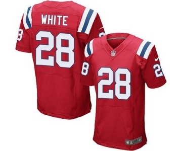 Men's Nike New England Patriots #28 James White Elite Red Alternate NFL Jersey