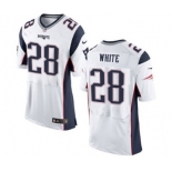 Men's Nike New England Patriots #28 James White Elite White NFL Jersey