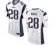 Men's Nike New England Patriots #28 James White Elite White NFL Jersey