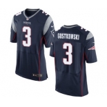 Men's Nike New England Patriots #3 Stephen Gostkowski Elite Navy Blue Team Color NFL Jersey