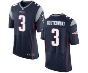 Men's Nike New England Patriots #3 Stephen Gostkowski Elite Navy Blue Team Color NFL Jersey