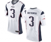 Men's Nike New England Patriots #3 Stephen Gostkowski Elite White NFL Jersey