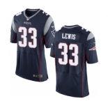 Men's Nike New England Patriots #33 Dion Lewis Elite Navy Blue Team Color NFL Jersey