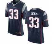 Men's Nike New England Patriots #33 Dion Lewis Elite Navy Blue Team Color NFL Jersey