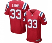 Men's Nike New England Patriots #33 Dion Lewis Elite Red Alternate NFL Jersey