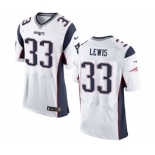 Men's Nike New England Patriots #33 Dion Lewis Elite White NFL Jersey