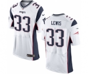 Men's Nike New England Patriots #33 Dion Lewis Elite White NFL Jersey