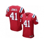 Men's Nike New England Patriots #41 Cyrus Jones Elite Red Alternate NFL Jersey