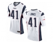 Men's Nike New England Patriots #41 Cyrus Jones Elite White NFL Jersey