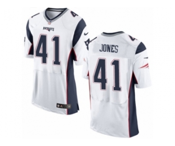 Men's Nike New England Patriots #41 Cyrus Jones Elite White NFL Jersey